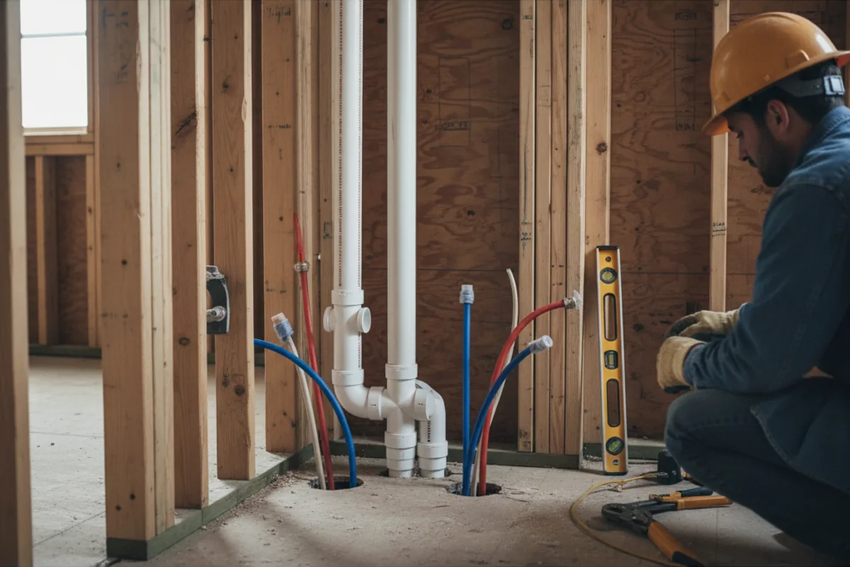 Drain and supply rough-in during Drain Cleaning in Ripley